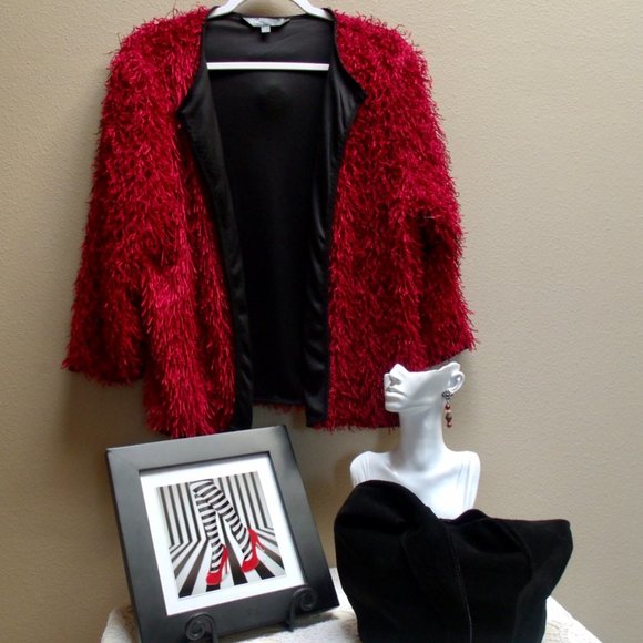 LuLaRoe Red Long Sleeve Cardigan Jacket XL - Picture 5 of 7